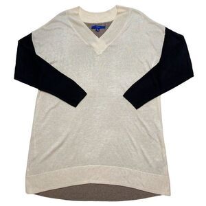 Apt 9 Beige Black Brown V Neck Lightweight Sweater sz‎ Medium NEW